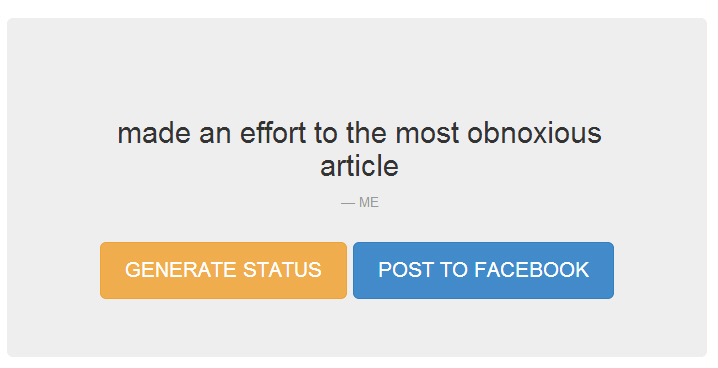 screenshot of a generated tweet saying “made an effort to the most obnoxious article”