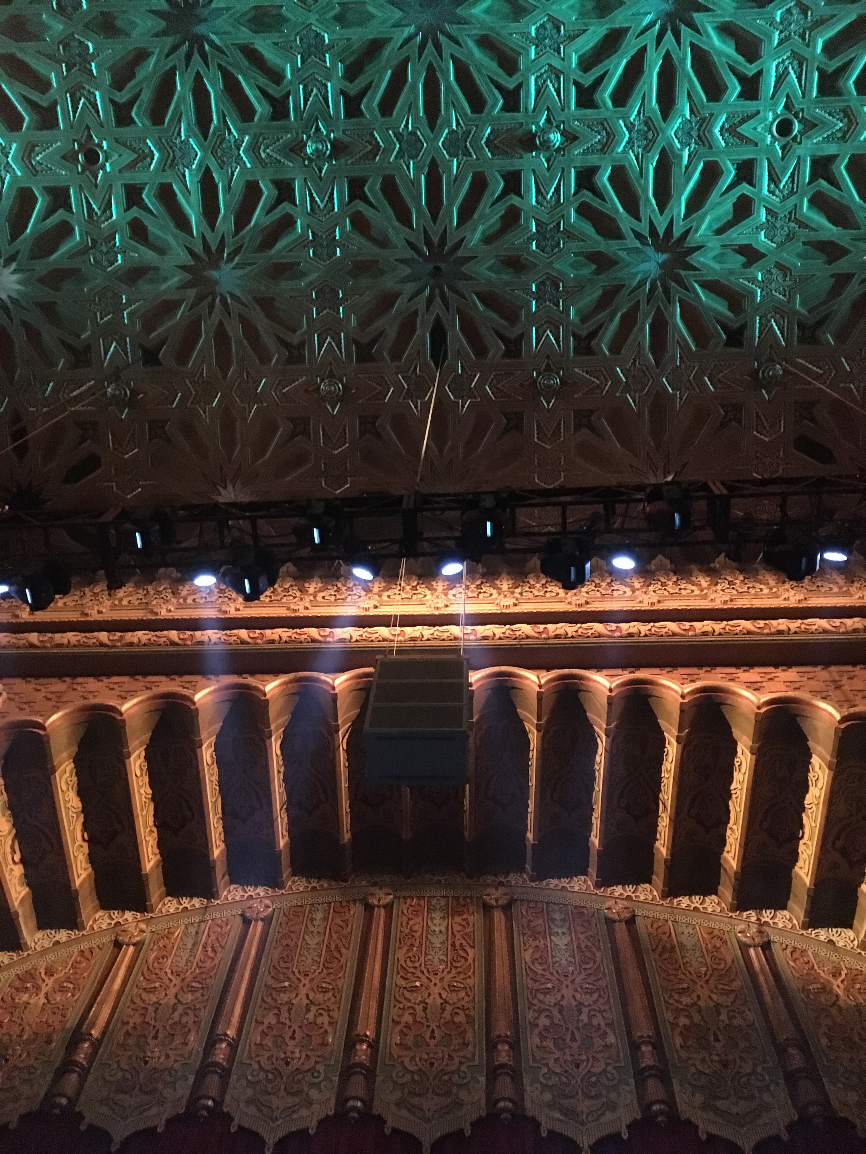 View of the ceiling of the Fox Theater in Oakland, CA