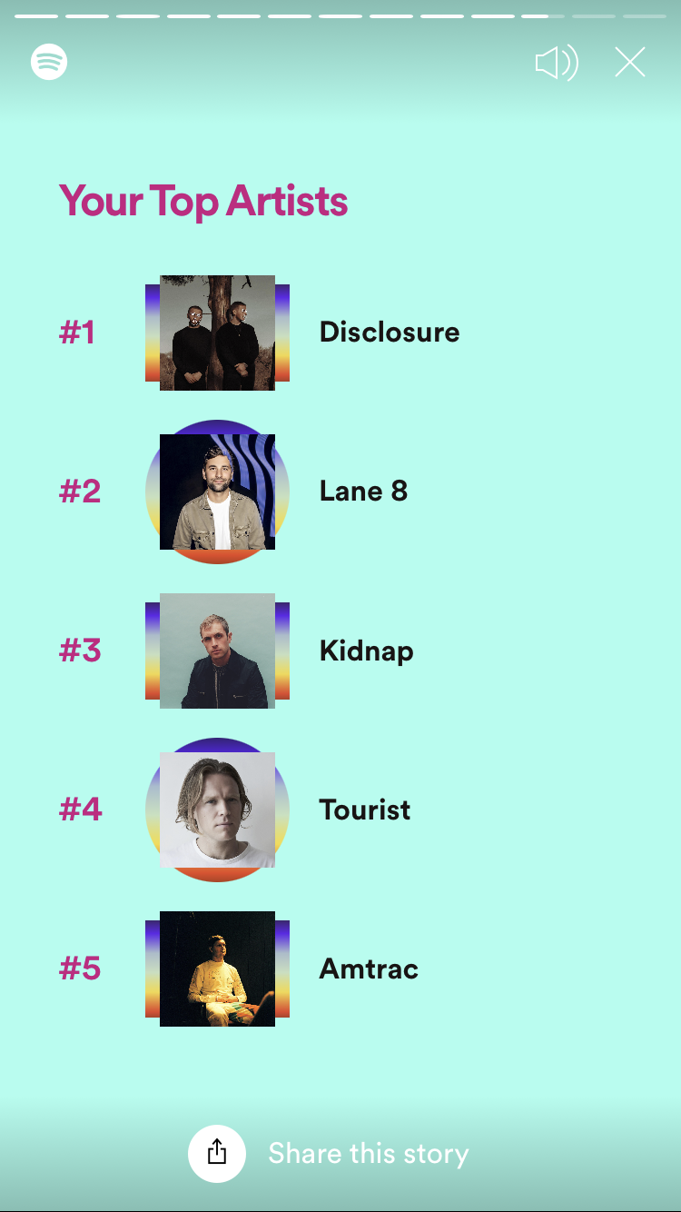 screenshot of spotify wrapped top artists, content duplicated in surrounding text.