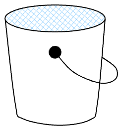 decorative line drawing of a bucket