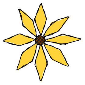 Illustration of a yellow flower with a few petals, representing growing analytics capacity